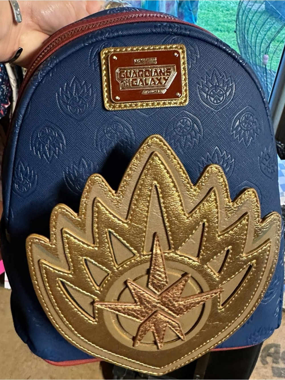 Loungefly Navy and Gold Guardians Mini Backpack